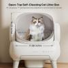 imageNeakasa M1 Lite OpenTop Self Cleaning Cat Litter Box Automatic Cat Litter Box with APP Control Safety Protection 1 Roll Waste BagPearl White