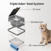 imageNeakasa PooGuard Litter Disposal Bin 92L Trash Can for Cat Litter Dog Waste ampamp Diapers with Viewing Window Wider Opening and 4Month Refill Bag GreyWhite