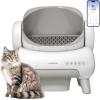 imageNeakasa M1 Lite OpenTop Self Cleaning Cat Litter Box Automatic Cat Litter Box with APP Control Safety Protection 1 Roll Waste BagPearl White