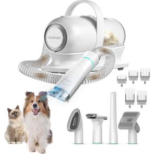 imageNeakasa P2 Pro Dog Grooming Kit Dog Clippers Vacuum Suction 99 Hair Pet Grooming with 5 Proven Tools 2L LargeCapacity Easy Empty Dustbin for Dogs Cats AnimalsWhite
