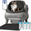 imageNeakasa M1 Bundle OpenTop SelfCleaning Cat Litter Box with APP Control Includes 4 Rolls 60pcs Refill Waste Bags 2 Extra Rolls AddedM1 Cat Litter Box
