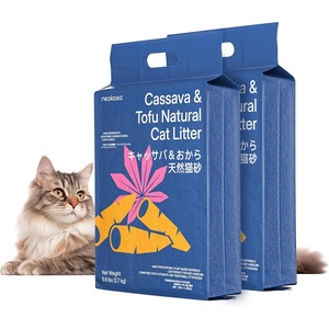 image:imageNeakasa Cassava Cat Litter with Tofu Litter 100 Natural Lightweight Litter Ultra Low Tracking Tapioca Cat Litter Clumping Flushable Odor Control DustFree 59lb2 Bags